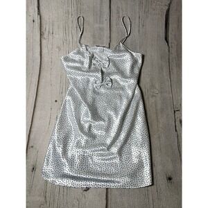 Intimate Affair Vintage Slip Dress Womens Medium White Polka Dot Coquette Boho